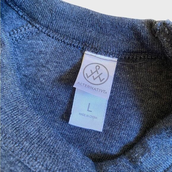 Alternative Apparel Triblend Eco-Fleece Sweatshirt Women's Size L Navy Crewneck - Picture 14 of 16